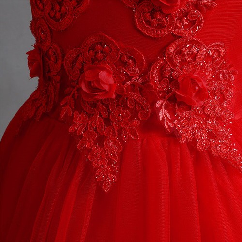 Kids Girls Flower Tutu Dress Princess Pageant Wedding Prom Christmas Formal Gown - Picture 12 of 48