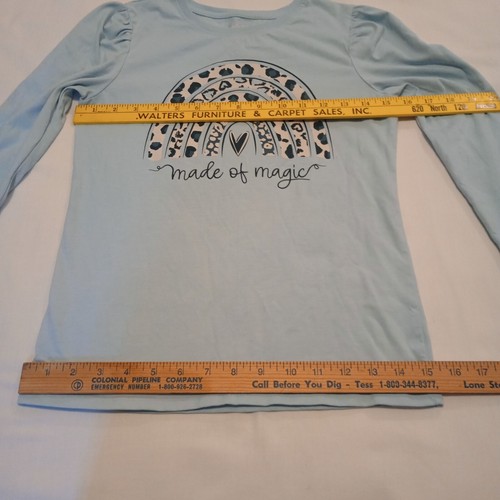 Member's Mark Girls Long Sleeve Top Size L Light Blue Animal Graphic Print, LNC - Picture 6 of 9