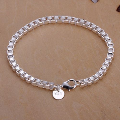 Neu Damen Modeschmuck 925 Sterling Silber vergoldet kleine Box Kette Armband - Bild 4 von 12