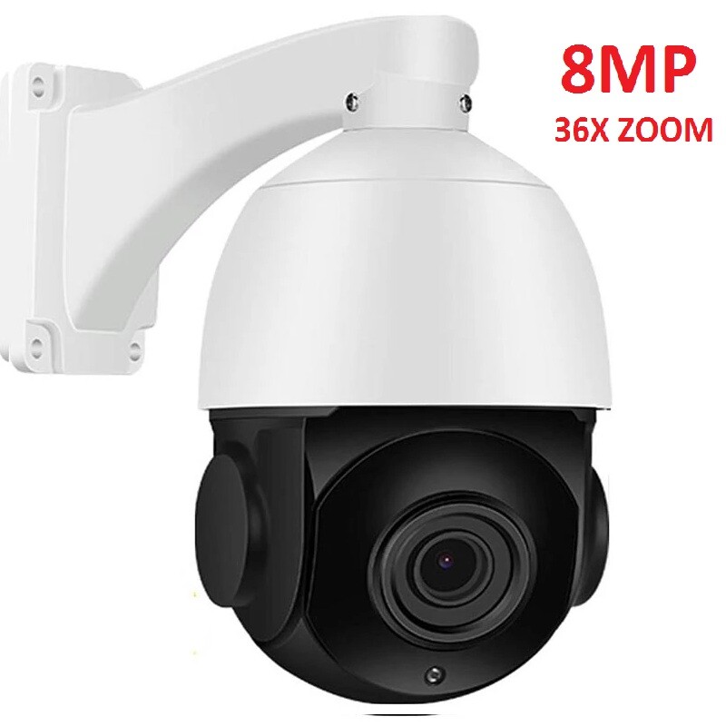 CamHi 36X ZOOM 8MP 4k POE Humanoid Auto Track IR MIC Card PTZ Speed IP  Camera