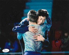 NATHAN CHEN & ADAM RIPPON SIGNED 8X10 PHOTO JSA 2022 OLYMPICS FIGURE SKATING USA
