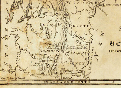 Vintage 1814 Vermont Map Poster - 24x30 Inch Old State Wall Art Decor - Historical Cartography Print