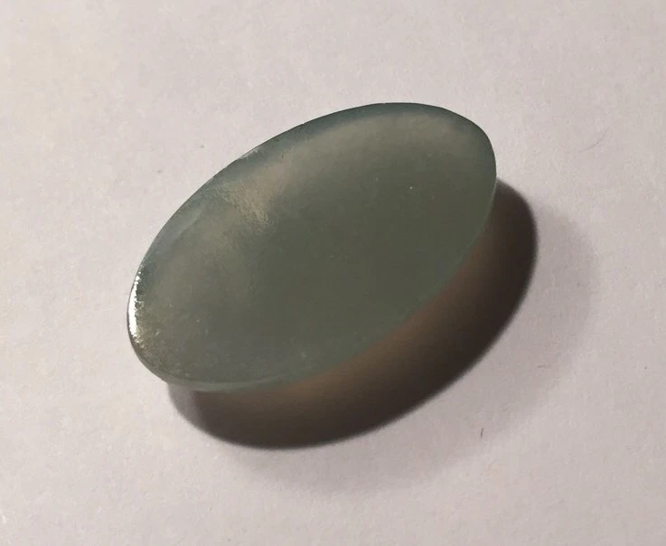 antique Japan Carved JADEITE / JADE 1 Light Translucent Green CABOCHON 30x18mm - Image 4 of 4