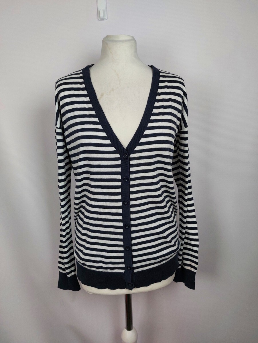 EK5035 Damen Strickjacke von Esprit, grau/weiß gestreift, M