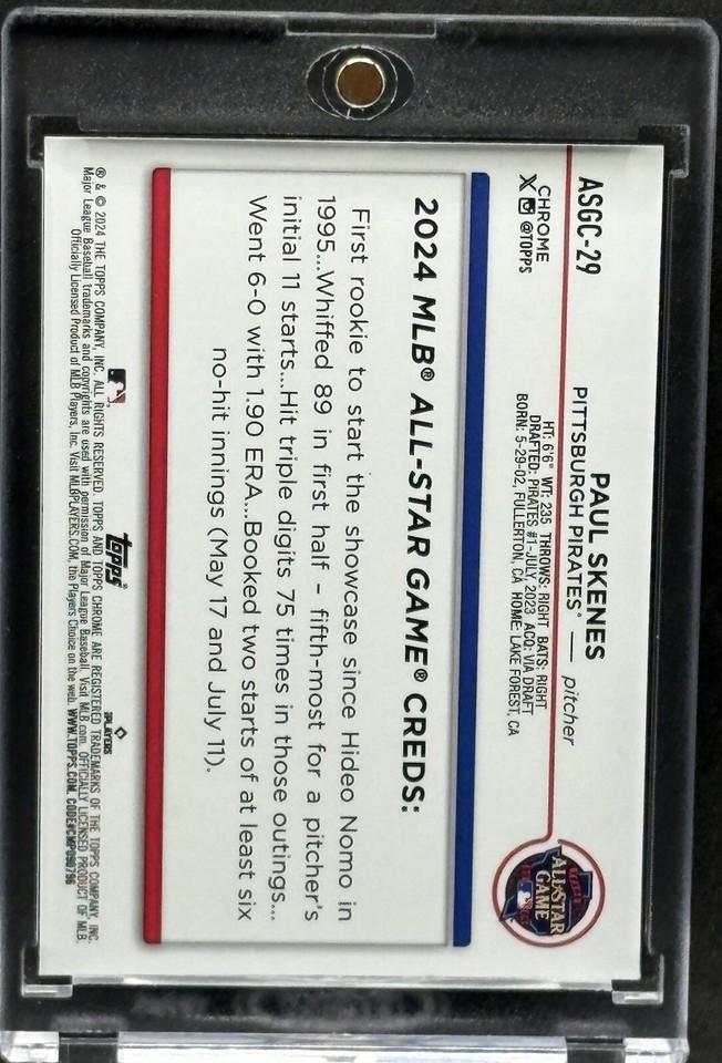 2024 BOWMAN CHROME MOJO REFRACTOR #125 PAUL SKENES PSA 10 Rookie of the