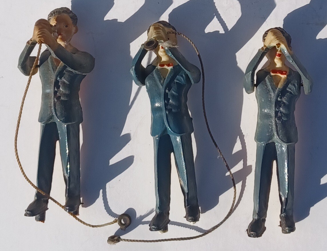 Vintage Mastercrafters Church Clock Parts Lot Bell Men Metal Backs