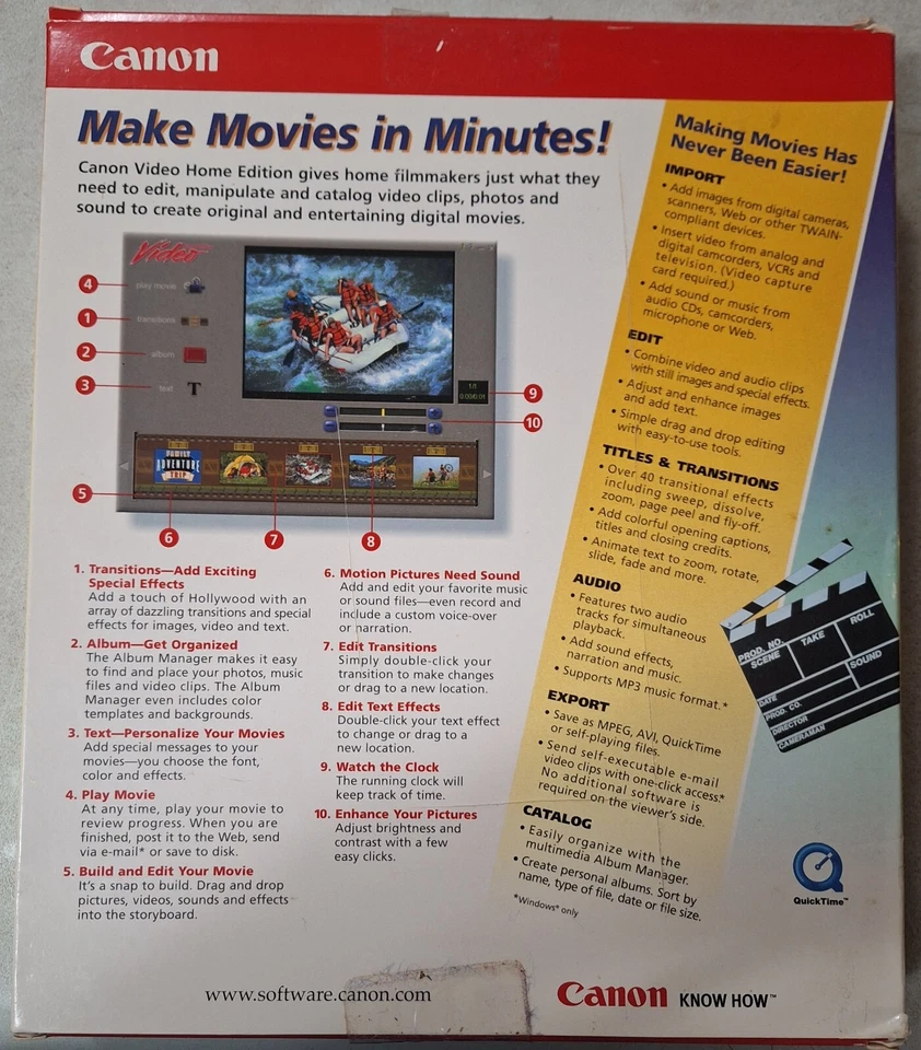 Vintage CANON VIDEO HOME EDITION, PC/MAC Software WINDOWS 95, 98, 2000 & MAC OS - Image 2 of 4