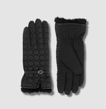 $40 Pia Rossini Women's Black Alden Waterproof Quilted Gloves One Size