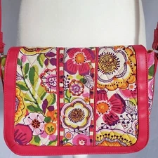 Vera Bradley CROSSTOWN Crossbody Purse Bag Clementine Floral Quilted Cotton