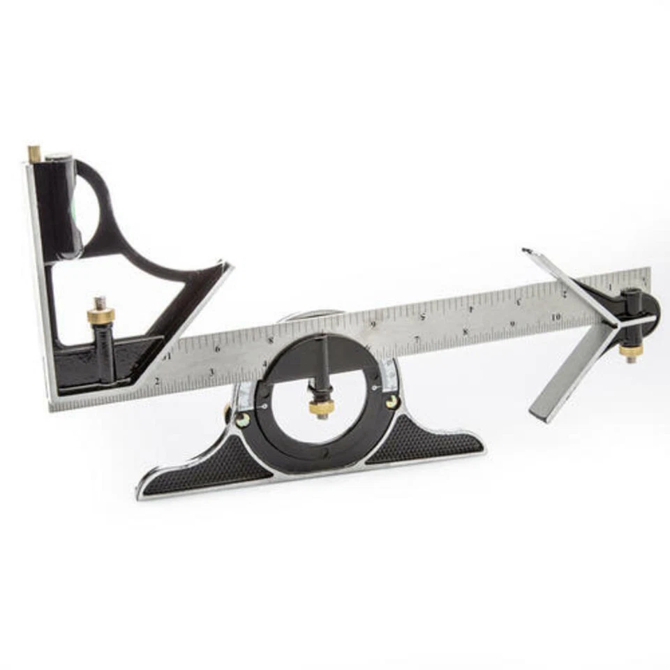 12英寸组合三方形带不锈钢标尺、量角器和中心头 — 第 3/4 张图片
