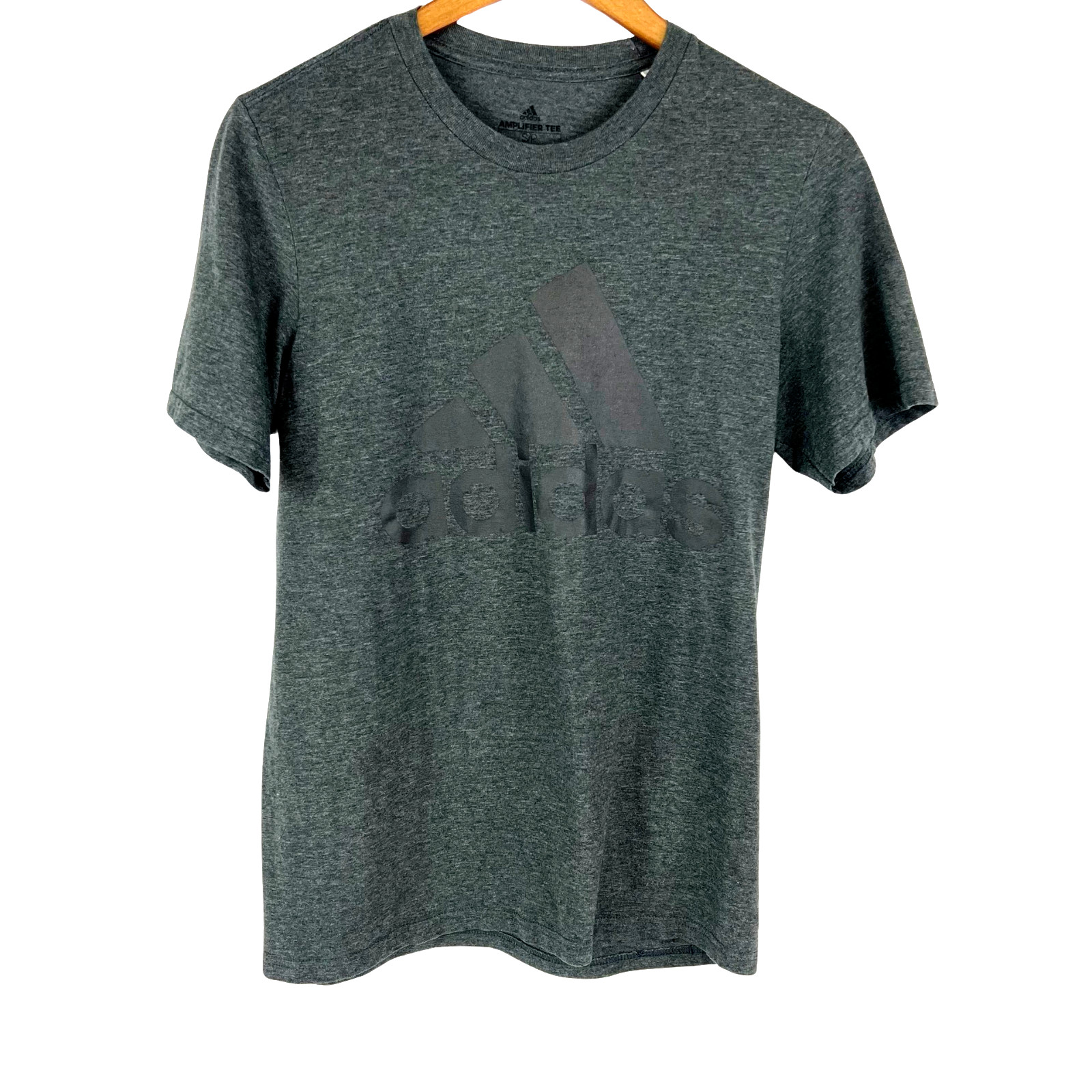 T-shirt Adidas uomo taglia small amplificatore grigio scuro nero logo