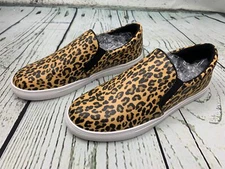 Womens Slip On Sneakers Leopard Shoes Casual Comfortable Flats Latex Insoles 8