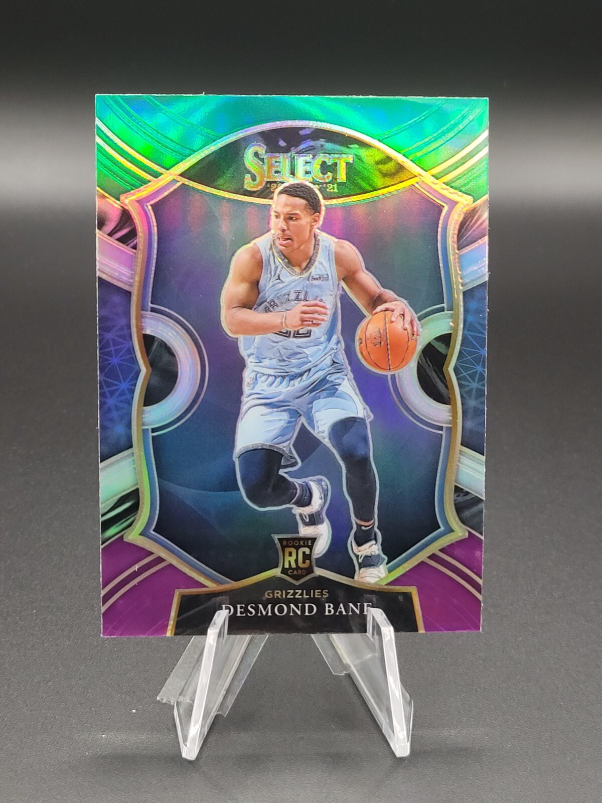 Desmond Bane 2020-21 Panini Select #90 Concourse Green White Purple Prizm (RC)