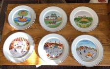 Villeroy & Boch Porcelaine Dinner Plates Design Naif Luxembourg 6 pieces