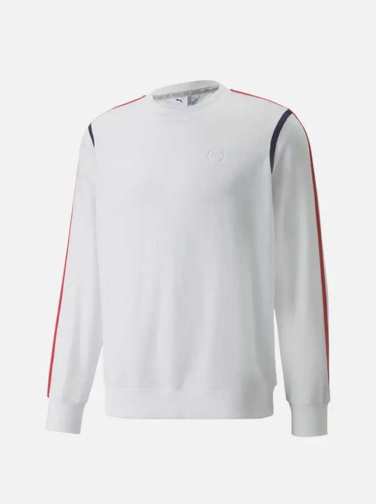 $140 Puma Tmc X Ll Crew Neck Sweatshirt Mens White 53121601