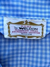 Vintage ROBE BY WELDON Baby Blue Plaid Smoking Jacket Lounge Robe Sz M    sj7m26