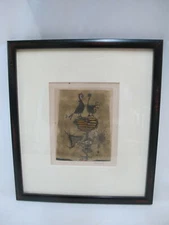 Vintage JOHNNY FRIEDLANDER Framed Signed Modern Art Engraving