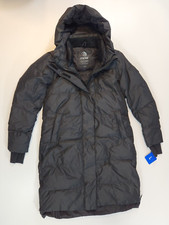 Mpg Women's Black Recycled Maxi Parka Size Large L Long Down Jacket New