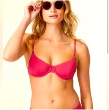 Andie Swim Neon Hibiscus Bermuda Bikini Top Size Medium NWT