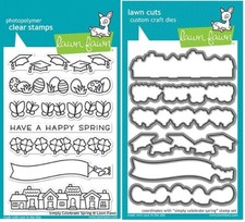 SIMPLY CELEBRATE SPRING Lawn Fawn Stamps/Dies Combo Cards LF1896 LF1897 Cute