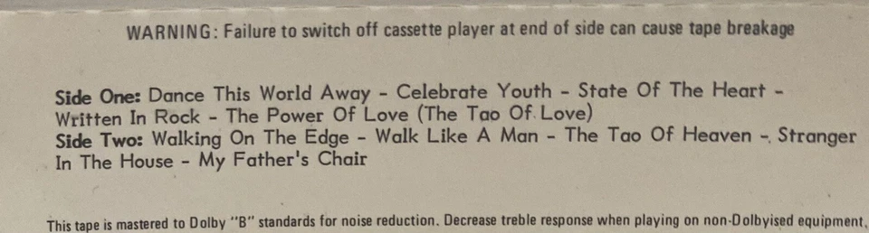 Rick Springfield Tao New Zealand Cassette - Image 2 of 4