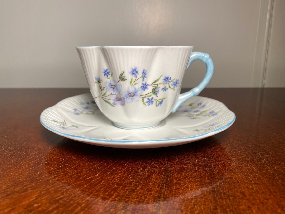 Vintage SHELLEY #13591 Blue Rock Pattern Dainty Shape Teacup
