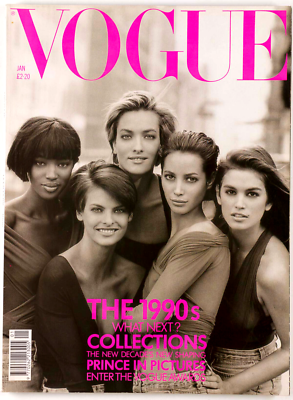 LINDA EVANGELISTA Christy Turlington CINDY CRAWFORD Vogue January