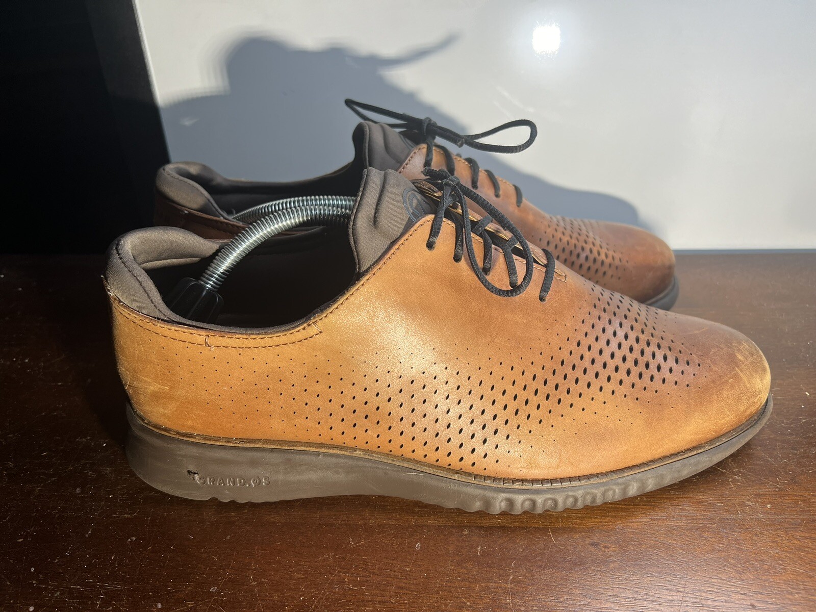 SAOLA Cole Haan Uomo 2.Zerogrand Laser Wingtip Oxford British Tan Java Taglia 10 5 M