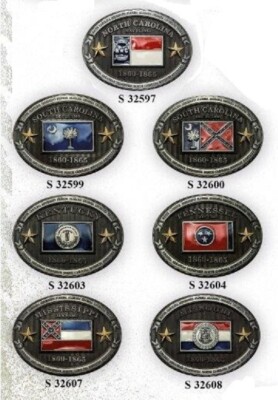 Gürtelschnallen / Buckles ''Western Style'' US-Flag (Tennessee, Mississippi u.a.)