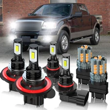 For 2004-2013 2014 Ford F150 6X 6500K LED Headlight Hi/Lo + Fog Bulbs+Turn Lamp