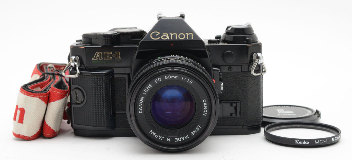 Near Mint ] Canon AE-1 PROGRAM Black Film Camera NFD 50mm f1