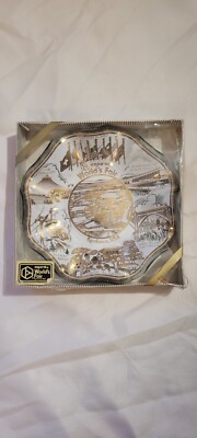 World's Fair Expo 74 Spokane USA Glass Dish Ruffled Edge Gold