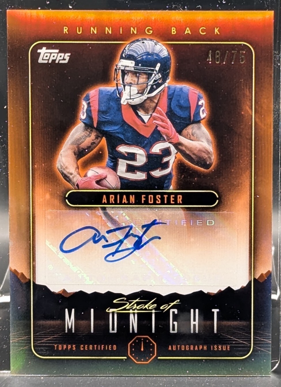 2024 Topps Midnight - Stroke of Midnight Auto Arian Foster #SMA-AF Dusk /75