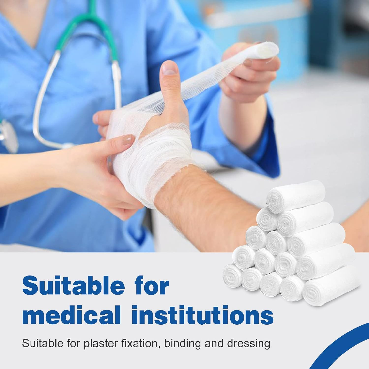 30 Pack Gauze Rolls Bandages, 4 in X 4.1 Yards, Premium Medical Supplies & First