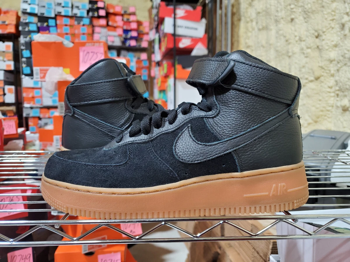 Women's Nike By You ID NBY By You Air Force 1 High Black Suede Gum  Sole sz 7