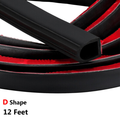 D Shape Door Rubber Seal Strip,1'' RV Slide Out Seal Self-Adhesive EPDM Rubber