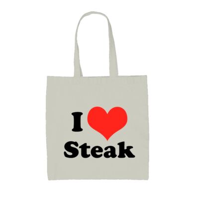 I Love Steak - Canvas Tragetasche - Essen Fleisch Lende Rib Eye Filet T-Bone