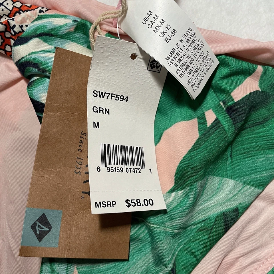 Sperry женщин бикини низ галстук стороны тропический принт размер средний новый с ярлыками - Изображение 2 из 4