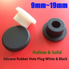 Silicone Rubber Hole Plug 9mm-19mm Solid T Type Dustproof Seal Cap White Black