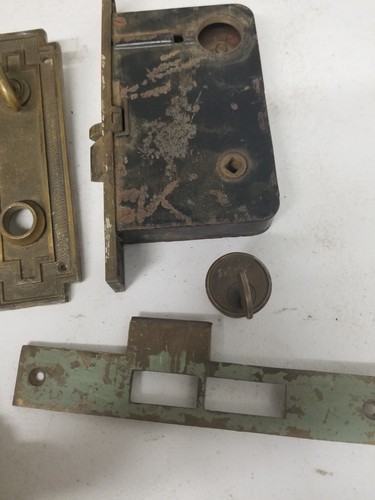 Antik Griechisch Bronze Russwin Russell Erwin Türschloss Set Hardware Thetis Yale #1 - Bild 6 von 16