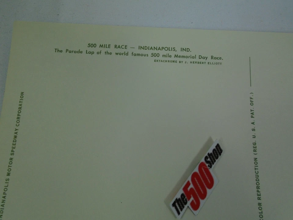 1965 Indianapolis 500 The Parade Lap Postcard Jumbo 6" x 9" - Image 3 of 4