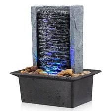 Tabletop Fountain Indoor Waterfall Fountain Rock Waterfall Indoor Fountain LE...