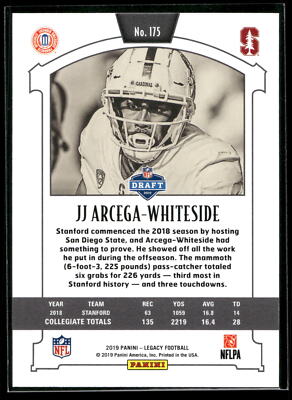 2019 Panini Legacy JJ Arcega-Whiteside ROOKIE CARD Stanford