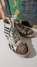 GOLDEN GOOSE GGDB FRANCY Black White Leather EU:39 US:9 Women Sneakers
