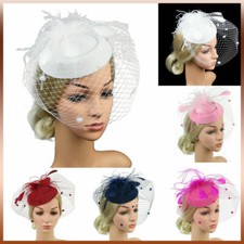 Fascinators Hat Women Wedding Cocktail Tea Party Hair Clip Headwear Mesh Decor