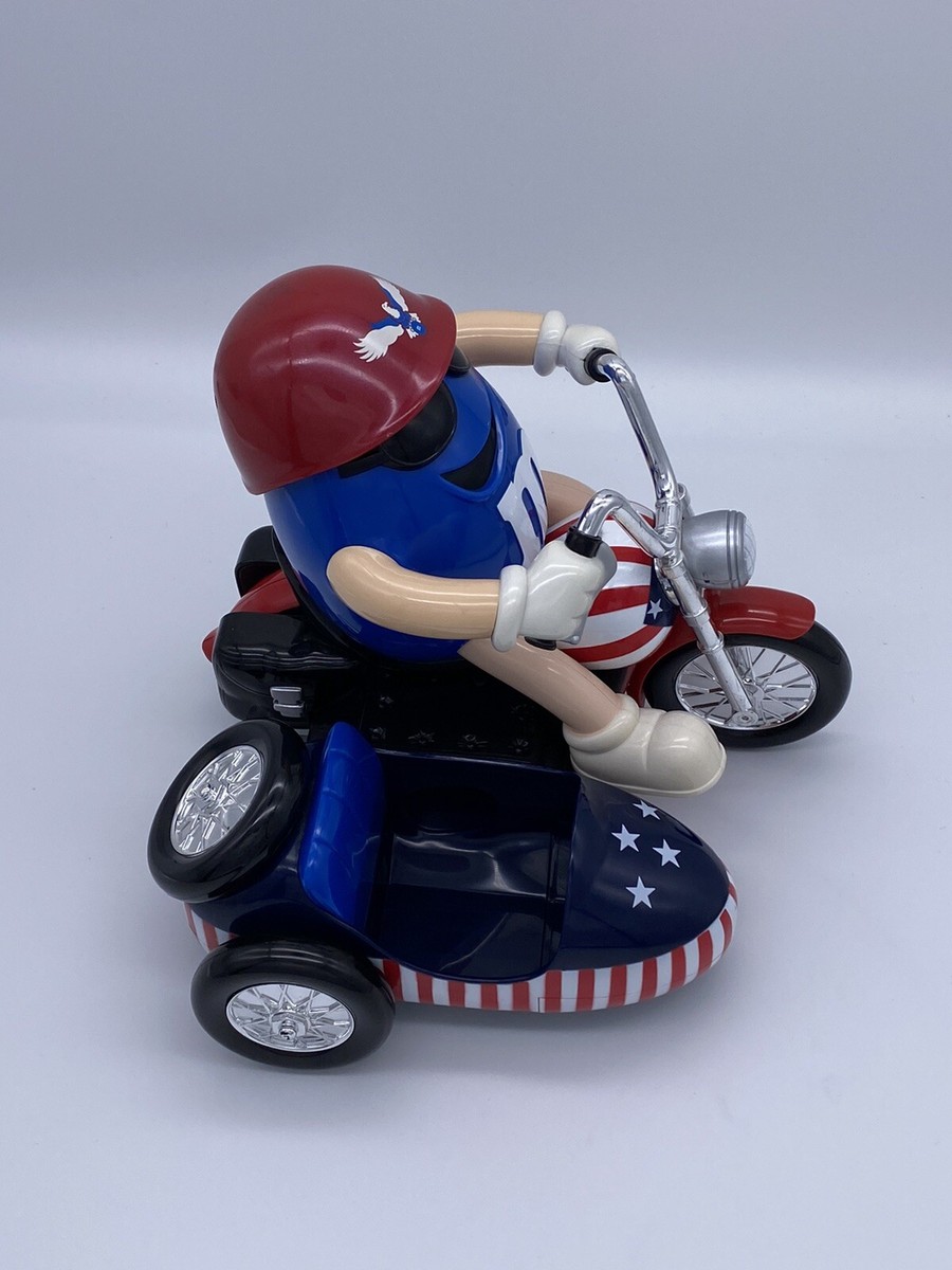 M&M's Motorcycle Guy Candy Dispenser With Side Car VTG