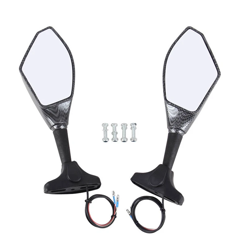 For Honda CBR 600 F3 F4 Motorcycle Rearview Mirrors LED Turn light Carbon Black — 第 4/4 张图片
