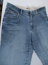Lee Jeans Denim Stretch Relaxed Fit Straight Leg Mid Rise Women's 16 Short 34x27