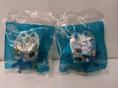 NEW McDonalds Canada SING 2 BUSTER MOONS SQUID SHAKERS  Happy Meal Toy Lot (2)