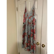 Vestido midi fluido muñeca bebé núcleo casa sin mangas estampado floral talla 1X